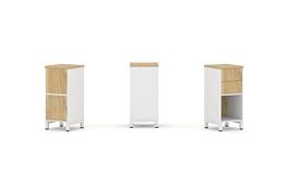 Style Project Набор стеллажа 1 сторон., 2 яр. SN.NS-211 Белый/Тиквуд Светлый/Металл Белый 387*400*88 - Фото предпросмотра