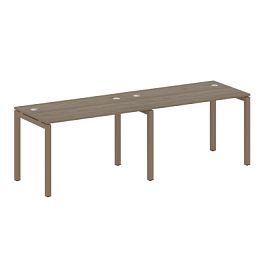 Metal System Quattro Р. ст. на 2 раб. места на П-образном м/к 50БП.СМ-2.2 Вяз/Мокко металл 2400*720*750 - Фото предпросмотра