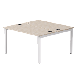 Бенч-система на 2 места Everprof EVO на металлокаркасе 1380х670(1370)x755 Дуб Соната/Белый - Фото предпросмотра