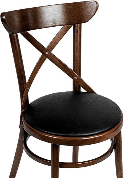 Стул деревянный венский Виен темный орех/коричневая экокожа - Вид 4