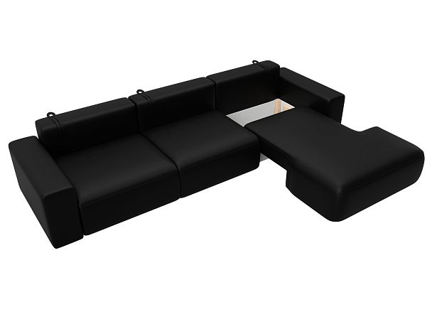 Диван угловой Лига-036 НПБ Классик Лонг правый угол Экокожа черный - Вид 7