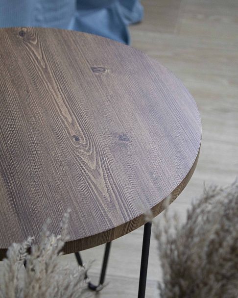 Столик журнальный Sheffilton SHT-CT79 светлый орех/черный муар - Вид 9