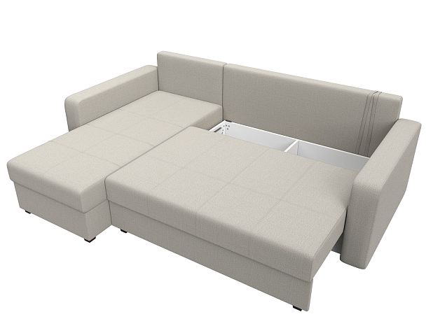 Диван угловой Ливерпуль Лайт левый угол Рогожка бежевый - Вид 7