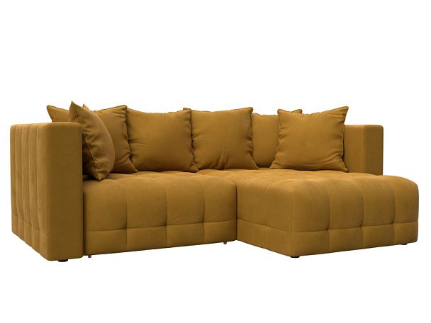 Диван угловой Лига-052 НПБ угол универсальный Велюр желтый - Вид 1
