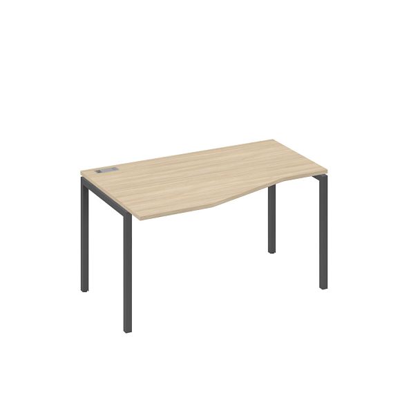 Стол эргономичный левый "Техно" на металлокаркасе DUE A4 А4 Б2 063 БП дуб скандинавский / металлокаркас антрацит - Вид 1