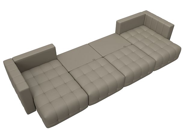 Диван П-образный Лига-052 НПБ Лонг Экокожа бежевый - Вид 9