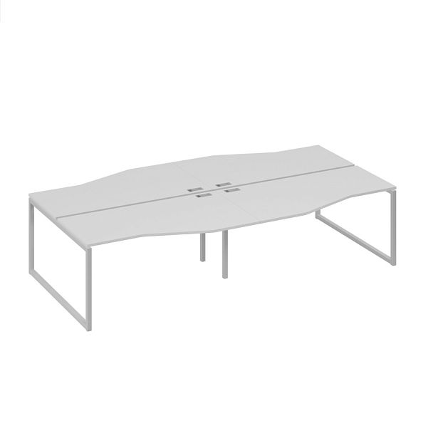 Рабочая станция (4х160) столы Техно каркас QUATTRO металл A4 А4 Б4 191-2 БП серый / металлокаркас серый - Вид 1