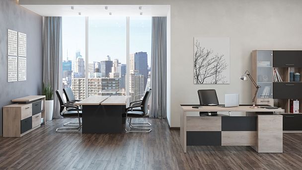 Стол руководителя левый Fort 180x90x79 дуб каньон - Вид 3