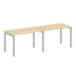 Metal System Quattro Р. ст. на 2 раб. места на П-образном м/к 50БП.СМ-2.2 Акация/Серый металл 2400*720*750 - Фото предпросмотра