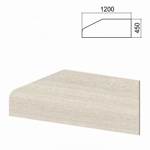 Экран-перегородка к столам "Арго", шириной 1200 мм, ясень шимо - Вид 1