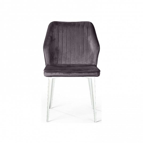 Стул Berg, бархат  светло-серый 26 / белый конус - Вид 2