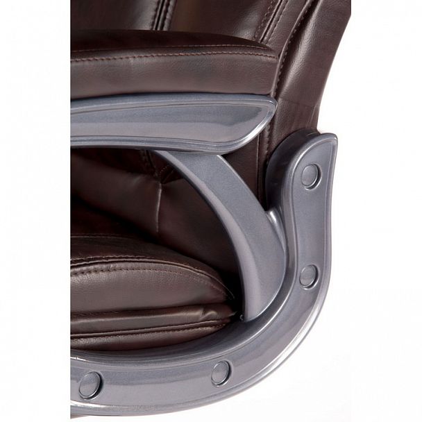 Кресло Мэдисон / (brown) серый пластик / темно-коричневая экокожа - Вид 10