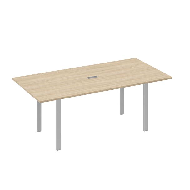 Стол 200 на металлокаркасе UNO в переговорную A4 А4 Б1 123 БП дуб скандинавский / металлокаркас серый - Вид 1