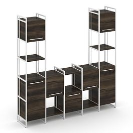 Rift Шкаф комбинированый RF.NS-001 Дуб Мали/Металл Белый 2020*396*2010 - Фото предпросмотра