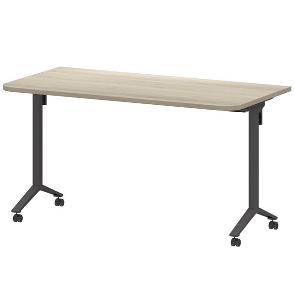 Стол мобильный складной радиусный МБ25-140.70Р Кронберг/Антрацит 1400x700x750 Моби - Вид 1