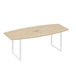 Переговорный стол 220 на каркасе QUATTRO A4 А4 Б4 114 БП дуб скандинавский / металлокаркас белый - Фото предпросмотра