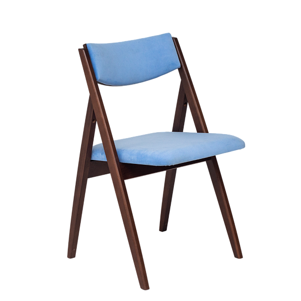 Стул раскладной Clack,  мягкая спинка, велюр Teddy 311, каркас бук морилка старинный орех - Вид 2