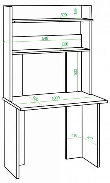 Стол компьютерный Домино Lite СКЛ-Прям100(без тумбы)+НКЛХ-100 Карамель/Шамони - Вид 2