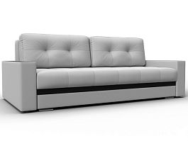 Диван прямой с декором Лига-096 НПБ Экокожа черный - Фото предпросмотра