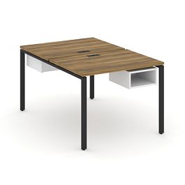 Concept Рабочая станция 2 сторонняя с подвесными тумбами на 2 места CN.DRS-101 Сандал Янтарный/Белый Бриллиант/Металл Черный 980*1480*750 - Фото предпросмотра