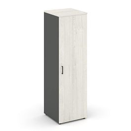 Стайл Проджект Гардероб узкий глубокий SN.GB-002 Антрацит/Дуб Наварра/Черный Ручки 600*600*1982 - Фото предпросмотра