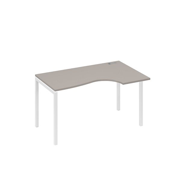 Стол эргономичный правый "Классика" на металлокаркасе DUE A4 А4 Б2 044 БП мокко премиум / металлокаркас белый - Вид 1