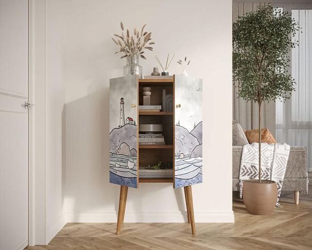 Комод на высоких ножках Berber арт BB09/Print_51 - Вид 2