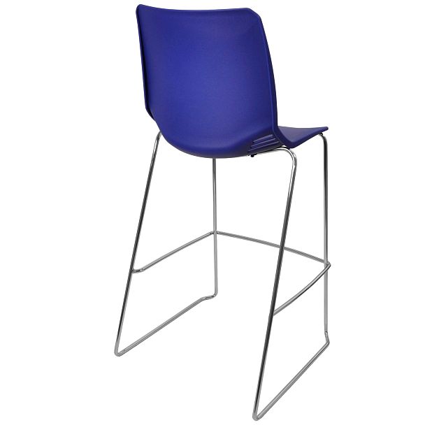 Стул Race (Пруток Барный) каркас Хром, синий - Вид 2