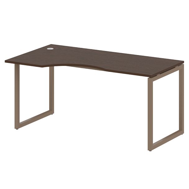 Metal System Quattro Стол криволинейный левый на О-образном м/к 40БО.СА-1 (L) Венге/Мокко металл 1600*900*750 - Вид 1