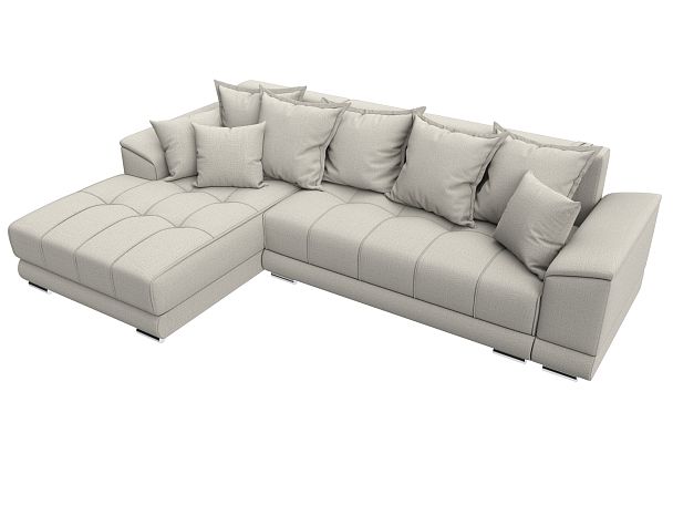 Диван угловой НордСтар левый угол Рогожка бежевый - Вид 5