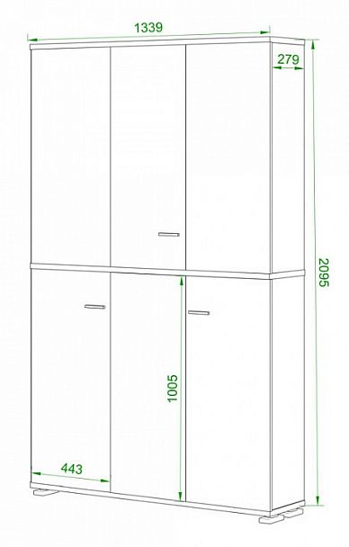 Шкаф книжный Домино ПУ-40-4 Белый - Вид 2