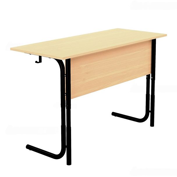 Стол ученический 100РВ, 2-местный, регулируемый на круглой трубе (м/к Коричневый, Серый, Черный), гр.4-6 - Вид 2