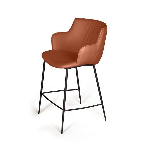 Стул полубарный Sofia, экокожа soft-touch, терракот - Вид 1