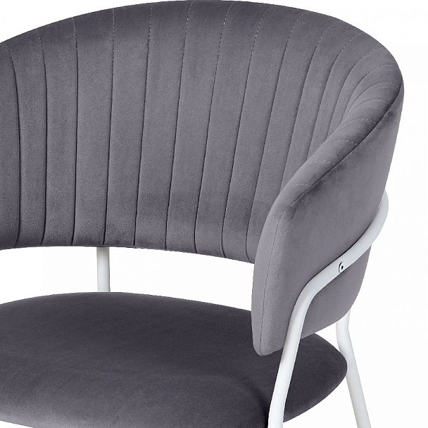 Комплект кухонных стульев Даксон серый велюр/белый, 2 шт. - Вид 6