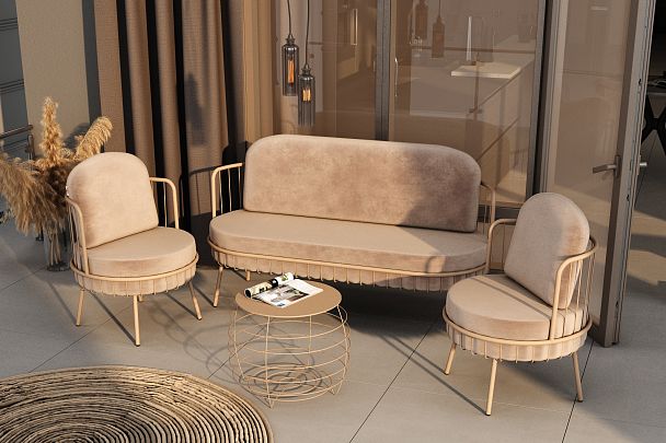 Комплект мебели Sheffilton SHT-DS285 латте/ассаль/кофейный - Вид 12