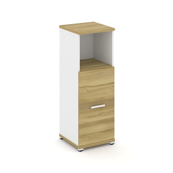 Concept Шкаф 1 узкая секция, 3 ниши CN.STU-313 W Дуб Винченцо/Белый Бриллиант/Металл Белый 420*420*1186 - Вид 1