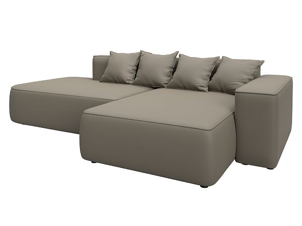 Диван угловой Лига-065 угол правый Экокожа бежевый - Вид 2