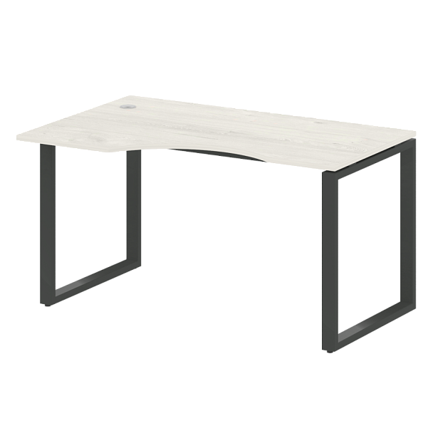 Metal System Стол криволинейный левый на О-образном м/к БО.СА-2 (L) Дуб наварра/Антрацит металл 1400*900*750 - Вид 1