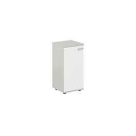 Шкаф низкий 400х400х825, 1 дв., з.ст HDF, левый / корпус: серый бархат; фасад: белый Сигма / Sigma - Фото предпросмотра