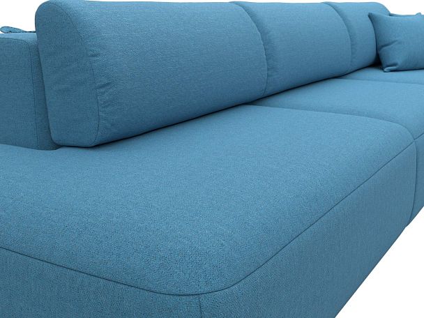 Диван прямой Лига-036 НПБ Модерн Лонг подлокотник справа Рогожка голубой - Вид 4