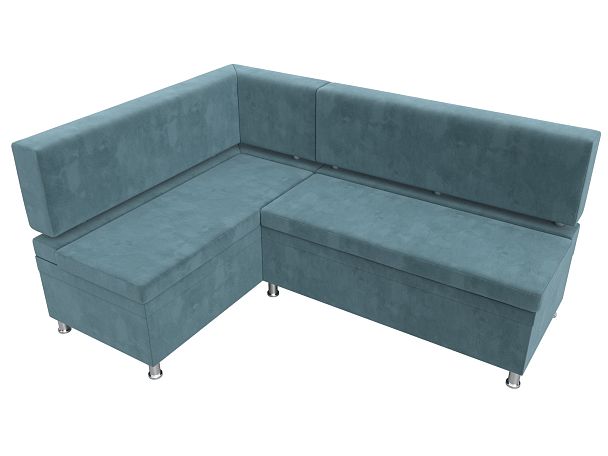 Кухонный уголок Стайл левый (полностью Велюр бирюзовый) - Вид 5