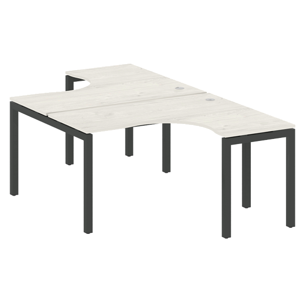 Metal System Quattro Р. ст. криволинейная на П-образном м/к 50БП.РАС-СА-2.3 Дуб наварра/Антрацит металл 1400*2435*750 - Вид 1