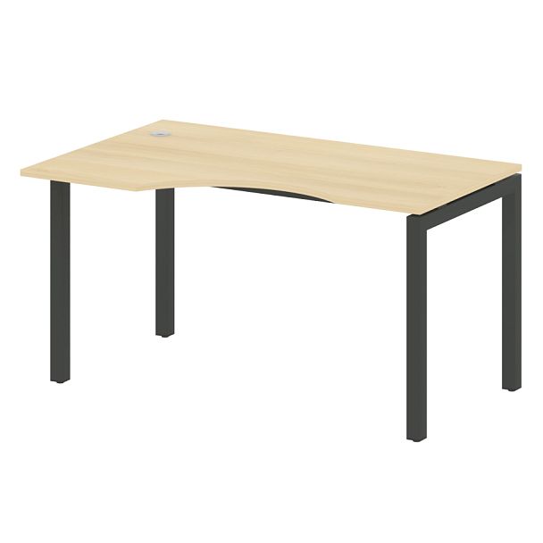 Metal System Quattro Стол криволинейный левый на П-образном м/к 50БП.СА-2 (L) Акация/Антрацит металл 1400*900*750 - Вид 1