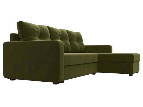 Диван угловой Ливерпуль Лайт правый угол Микровельвет зеленый - Вид 3