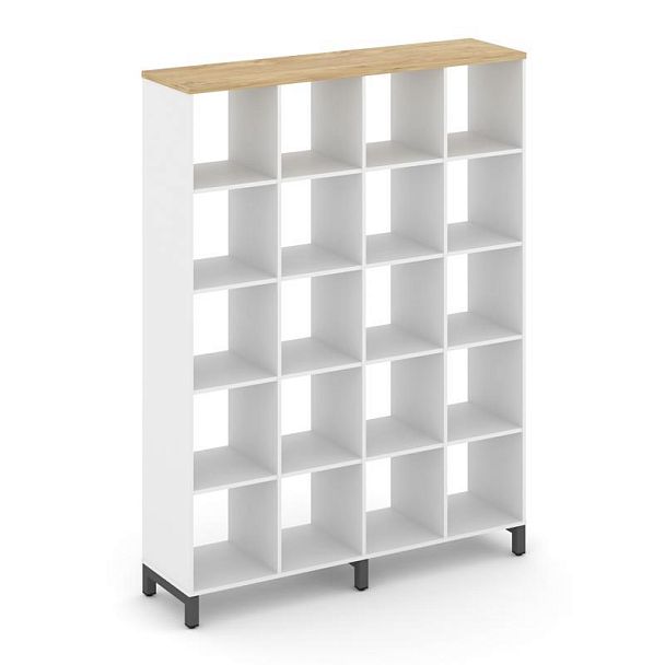 Style Project Каркас стеллажа 5 яр. SN.KS-540 Белый/Тиквуд Светлый/Металл Антрацит 1488*400*1982 - Вид 1