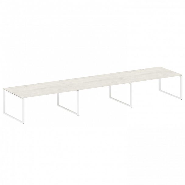 Стол для переговоров "Metal System" БО.ПРГ-3.5 дуб наварра/белый - Вид 1