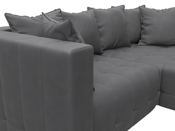 Диван угловой Лига-052 НПБ угол универсальный Замша серый - Вид 4