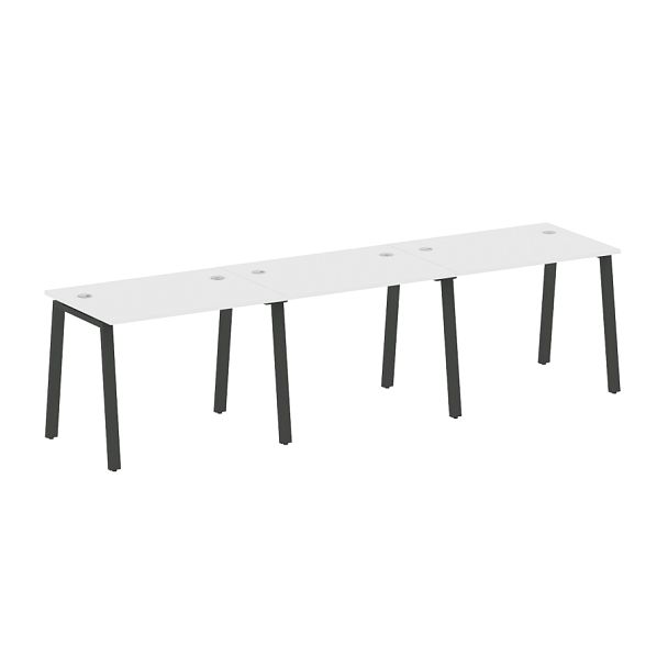 Metal System Р. ст. на 3 раб. места на А-образном м/к БА.СМ-3.1 Белый/Антрацит металл 3000*720*750 - Вид 1