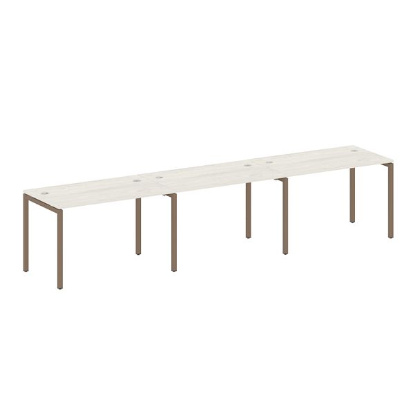 Metal System Quattro Р. ст. на 3 раб. места на П-образном м/к 40БП.СМ-3.2 Дуб наварра/Мокко металл 3600*720*750 - Вид 1