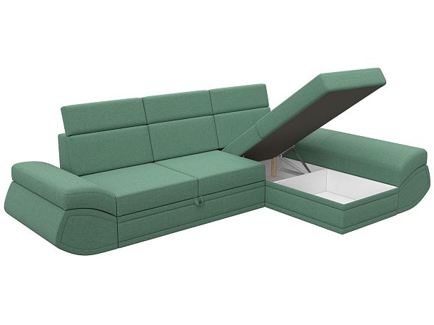 Диван угловой Лига-032 правый угол Рогожка зеленый - Вид 8